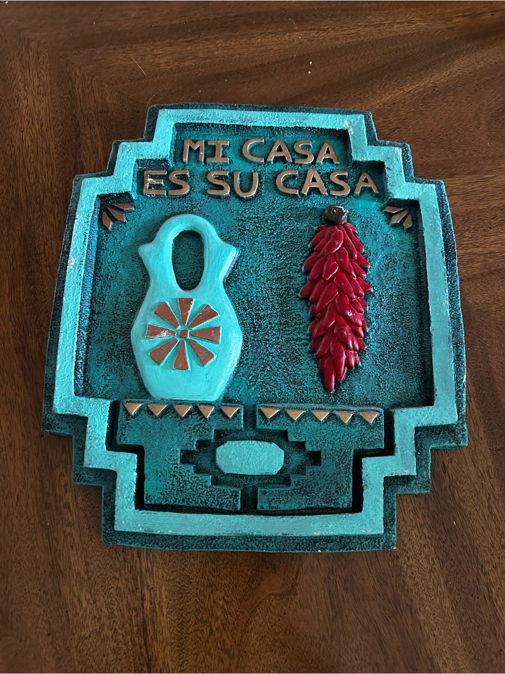 Vintage Soutbwestern Turquoise Mi Casa Es Su Casa Wall Plaque Hanging Home Decor